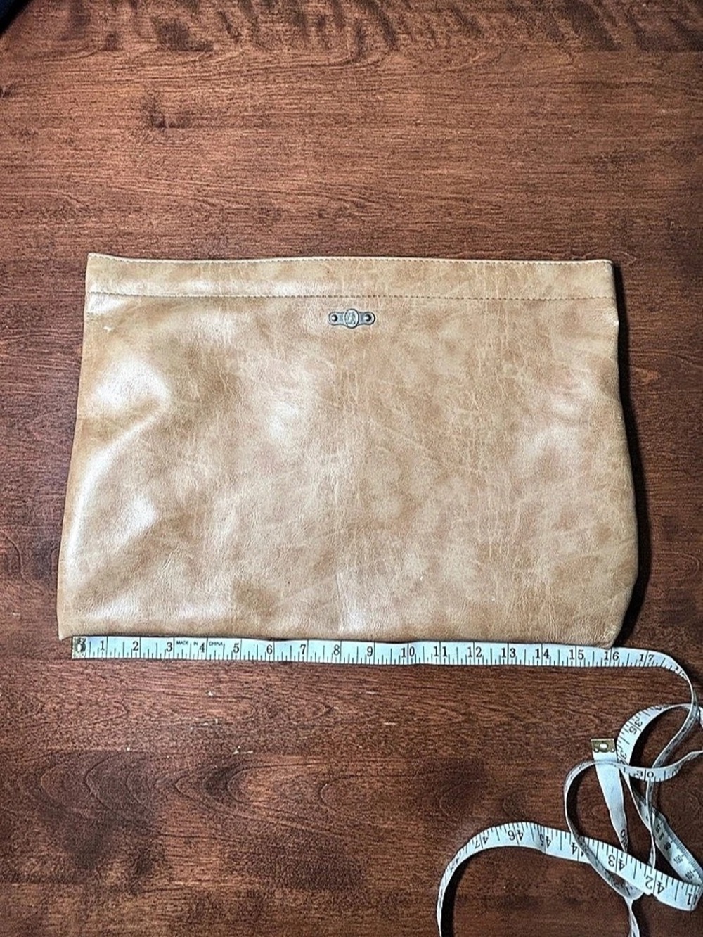 Vintage JFS Originals Tan Faux Leather Framed Clutch Bag
